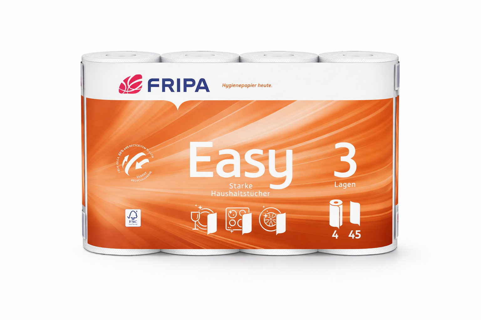 Küchenrolle, 3 lagig, 1 x 4er Pack à 45 Blatt