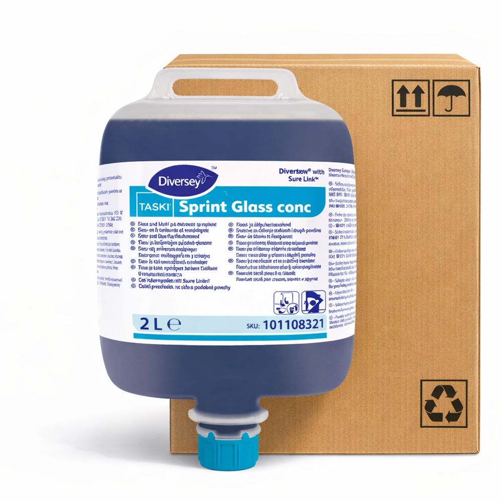 Diversey - TASKI Sprint Glass conc DvF, 1 Karton à 3 x 2 Liter